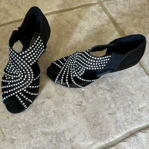 Elegant Black Rhinestone Women's Shoes
